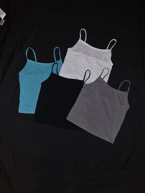 wild fable Pack of 4 Spaghetti Strap Camisoles - White, Black, Gray, Teal